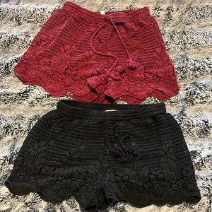 2 pairs Abercrombie crochet shorts S